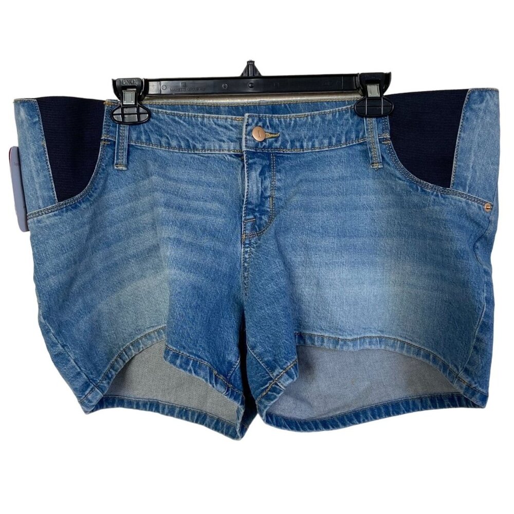 Isabel Maternity Blue Jean Shorts Denim Ingrid & Isabel Size 12 NWT